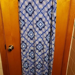Old Navy bright blue pattern maxi skirt size med